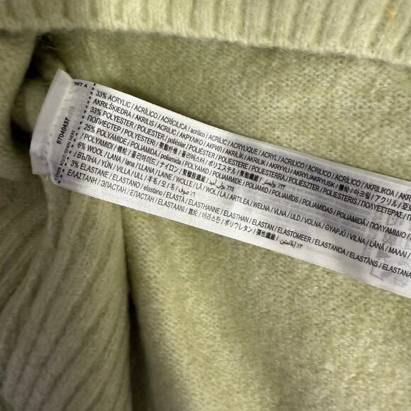 Mango V Neck Knit Sweater, Pastel Green, XL - Picture 4 of 4